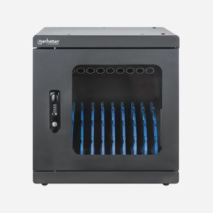 Manhattan 180924 : Module de Charge et Gestion Mural/Roulant pour 10 Portables jusqu'à 15.6", 100-250V, 16A, Noir, Verrouillage, 460x477x485mm - Miniature 3