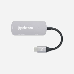 Manhattan 190299: Station d'accueil USB 3.2 Gen 1 Type-C Argent, Power Delivery 100W, HDMI 2.0, DisplayPort 1.4, Boîtier Aluminium, câble 0.11m. - Miniature 4