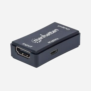 Manhattan 207621 Répéteur AV 4K HDMI 6 Gbit/s - Résolution 4096x2160 60Hz, portée 40m, connectique filaire USB Micro-B, HDCP, câbles Micro-USB inclus