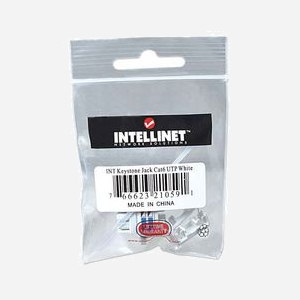 Intellinet Module Keystone 210591 RJ-45 Femelle Cat6 U/UTP, AWG 22/26, Plastique Blanc, -40°C à 80°C, 18x28.3x20.8mm, EIA/TIA UL - Miniature 2
