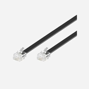 Techly ICOC MD-22-06 Câble Téléphonique 6m Noir RJ12 Mâle vers RJ12 Mâle, Câble Plat AWG26, 140g