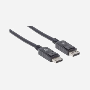Manhattan 306935 : Câble DisplayPort 1.2 M/M 1m Noir, Blindage Aluminium Mylar, Contacts Nickel, Résolution 4096x2160, AWG28, UL 20276 - Miniature 2