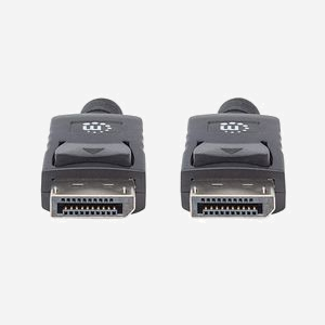 Manhattan 306935 : Câble DisplayPort 1.2 M/M 1m Noir, Blindage Aluminium Mylar, Contacts Nickel, Résolution 4096x2160, AWG28, UL 20276 - Miniature 3