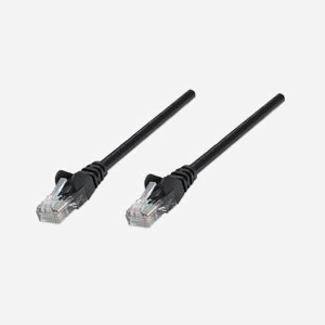 Câble Réseau Intellinet 320740 Cat5e U/UTP (UTP) Noir 1m RJ-45 Mâle/Mâle, Contacts Or, Blindé, PVC, 350MHz - Miniature 1