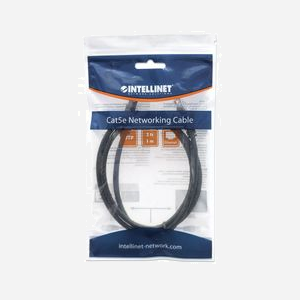 Câble Réseau Intellinet 320740 Cat5e U/UTP (UTP) Noir 1m RJ-45 Mâle/Mâle, Contacts Or, Blindé, PVC, 350MHz - Miniature 2