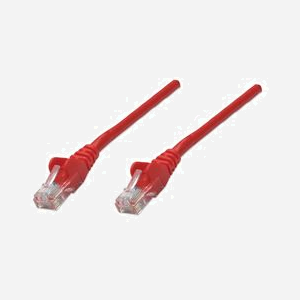 Intellinet 342162 Câble Réseau 2m Cat6 U/UTP (UTP) Rouge, Connecteurs RJ-45 Mâle Plaqué Or, CCA, Protection Anticoupure, EIA/TIA