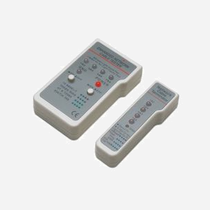Intellinet 351898 - Testeur de câble réseau UTP/STP RJ-11/RJ-45, Alimentation pile 9V, 90x25x105mm, Gris/Blanc - Miniature 1