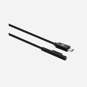 Manhattan 353632 : Câble 1.8m USB-C vers Surface, Mâle/Mâle, Contacts Nickel, AWG 20, PVC noir, 15V, Compatible Surface Pro/Laptop/Book/Go/Studio - Miniature 2