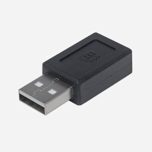 Adaptateur Manhattan 354653 USB-A Mâle vers USB-C Femelle, Contacts Nickel, ABS Noir, 17x27x10mm, Température 0-40°C, Poids 7.5g - Miniature 1