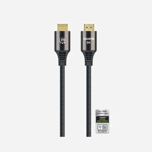 Manhattan 355933 Câble HDMI 1m, HDMI Type A, 48 Gbit/s, Contacts Or, Blindage Aluminium, Support 7680x4320, HDCP 2.3, Noir - Miniature 4