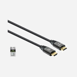 Manhattan 355933 Câble HDMI 1m, HDMI Type A, 48 Gbit/s, Contacts Or, Blindage Aluminium, Support 7680x4320, HDCP 2.3, Noir - Miniature 2