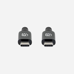 Manhattan Câble USB-C vers USB-C 3.2 Gen 2 (3.1 Gen 2) 3m Noir, Contacts Or, Blindage Aluminium, AWG 30/22, Diamètre 6.2mm - Miniature 3
