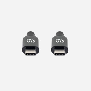 Manhattan 355971 Câble USB-C 5m USB 3.2 Gen 2 (3.1 Gen 2) Contacts Or AWG 30/22 PVC Noir Blindé Aluminium Certification USB 3.2 Gen 2 - Miniature 3