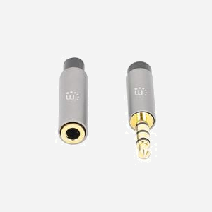 Manhattan 356022 : Câble audio 3.5mm Mâle/Femelle 1m, Contacts Or, AWG28, Cuivre, PVC Noir/Argent, Diamètre 3mm, CE/RoHS/REACH/WEEE - Miniature 4