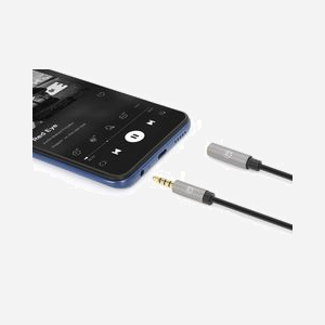 Manhattan 356022 : Câble audio 3.5mm Mâle/Femelle 1m, Contacts Or, AWG28, Cuivre, PVC Noir/Argent, Diamètre 3mm, CE/RoHS/REACH/WEEE - Miniature 5
