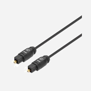 Manhattan 356077 Câble Optique Toslink 2m, Connecteurs Mâle-Mâle, PVC Noir, Diamètre 2.2mm, Certification CE/RoHS/REACH/WEEE - Miniature 1