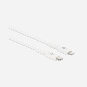 Manhattan Câble USB-C vers Lightning 1m Blanc - Connecteurs Mâles, 480 Mbit/s, Contacts Nickel, PVC, Blindage Aluminium - iPhone/iPad/AirPods - Miniature 2