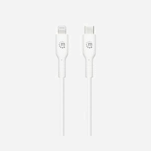 Manhattan Câble USB-C vers Lightning 1m Blanc - Connecteurs Mâles, 480 Mbit/s, Contacts Nickel, PVC, Blindage Aluminium - iPhone/iPad/AirPods - Miniature 4