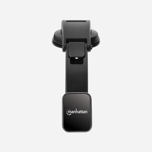 Manhattan 462525 Support Passif Smartphone Voiture Ventouse Métal/Plastique Noir/Argent Rotation 360° Pivot 20° 75x225x33mm 180g RoHS - Miniature 3