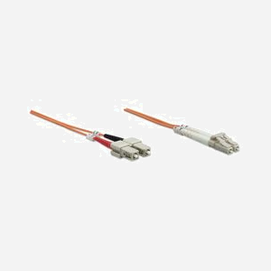 Intellinet 470377 : Câble Fibre Optique OM2 2m LC/SC 50/125µm Multimode LSZH Orange, Diamètre 3mm, Full Duplex - Miniature 2
