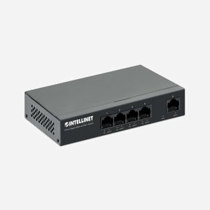 Intellinet 561792 Switch Gigabit Ethernet 5 Ports RJ-45 10/100/1000 PoE 40W, Capacité 10 Gbit/s, MAC 2000, Montage Mural, Métal Noir - Miniature 2