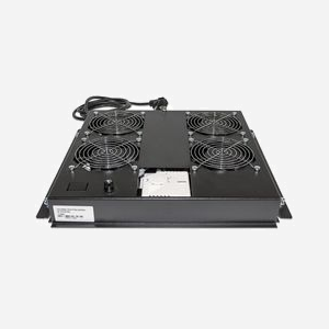 Intellinet 712866 Plateau Ventilation Rack 19" Acier Noir, 4 Ventilateurs, Flux d'air 195.4 m³/h, 220-240V, 363x375x47mm