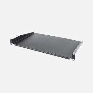 Intellinet 715072 Étagère Rack 1U Acier Noir 483x300mm (19") Charge 25kg avec Kit de Montage - Dimensions 44.5x483x300mm