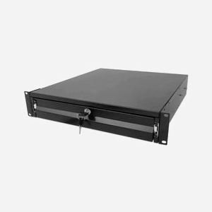 Intellinet 715829 Tiroir Rack 19" 2U Acier Noir, Charge Max 35kg, Profondeur 483mm, avec Verrouillage et Kit de Montage