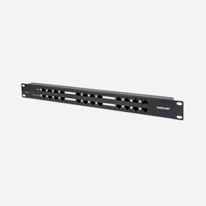 Intellinet 720342 Baie de Branchements 1U 24 ports RJ-45 Cat5e PoE Montage Rack Métal Noir 482.6mm