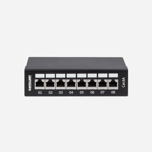Intellinet 720908 Baie de Branchements 8 Ports Gigabit Ethernet 10/100/1000Base-T(X) Cat6a AWG 23-26 Montage Mural/Bureau Noir/Gris - Miniature 3