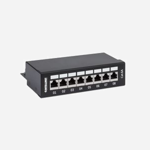 Intellinet 720908 Baie de Branchements 8 Ports Gigabit Ethernet 10/100/1000Base-T(X) Cat6a AWG 23-26 Montage Mural/Bureau Noir/Gris - Miniature 2