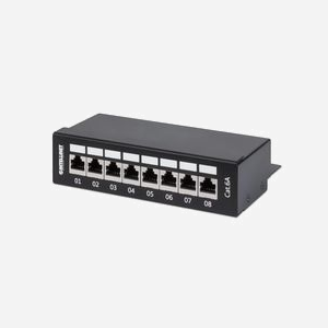 Intellinet 720908 Baie de Branchements 8 Ports Gigabit Ethernet 10/100/1000Base-T(X) Cat6a AWG 23-26 Montage Mural/Bureau Noir/Gris