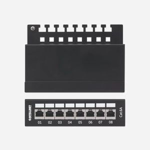 Intellinet 720908 Baie de Branchements 8 Ports Gigabit Ethernet 10/100/1000Base-T(X) Cat6a AWG 23-26 Montage Mural/Bureau Noir/Gris - Miniature 5