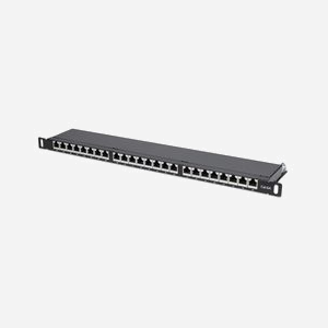 Intellinet 720922 Baie de Branchements 24 Ports RJ45 10/100/1000Base-T(X) Cat6a, 0.5U, Montage Rack 19", Conforme IEEE 802.3/ab/u, Noir/Gris