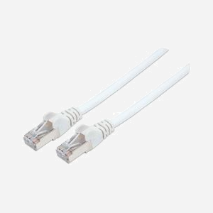 Intellinet 741378 Câble Réseau Cat7 S/FTP 1.5m RJ-45 Mâle-Mâle, Contacts Or, Blindage Aluminium, 10GBase-T, 10000 Mbit/s, Blanc