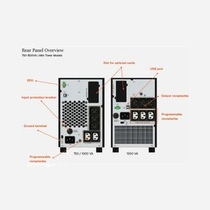 Onduleur Vertiv EDGE-1500IMT 1.5kVA/1350W Line-Interactive, Sinusoïde Pur, Entrée 166-278V, Sortie 200-240V, 5 prises C13, Port USB, Format Tower - Miniature 3