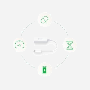 D-Link Adaptateur USB-C vers Ethernet 2.5G DUB-E250 - Interface USB Type-C, RJ-45, Débit 2500 Mbit/s, Compatible Windows/macOS, IEEE 802.3bz - Miniature 5
