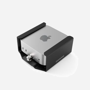 Compulocks MMEN24 Support Antivol pour Mac mini (2024, M4/M4 Pro) Noir - Montage Bureau/Mural 75x75/100x100mm - Aluminium - 680g - 2 Clés
