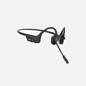 SHOKZ C120-AN-BK Casque sans fil Bluetooth 29m, crochets auriculaires, microphone boom suppression de bruit, autonomie 16h, 35g