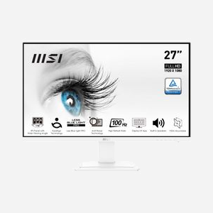 MSI Pro MP273AW Écran 27" FHD (1920x1080) LED IPS, 100Hz, 4ms GTG/1ms MPRT, Anti-reflet, Haut-parleurs intégrés, HDMI 1.4b/DisplayPort 1.2a, Blanc - Miniature 1