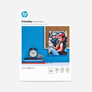 HP Papier Photo Semi-Brillant A4, 200g/m², 25 Feuilles, Q5451A - Spécifications : 210 x 297 mm, Noir/Bleu/Blanc, Utilisation Imprimantes Jet d'Encre