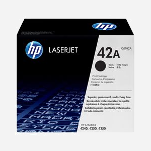 HP Toner LaserJet Q5942A Noir Original - Rendement Standard 10000 pages - Pour LaserJet séries 4250/4350 - Dimensions 391 x 198 x 330 mm - Miniature 1