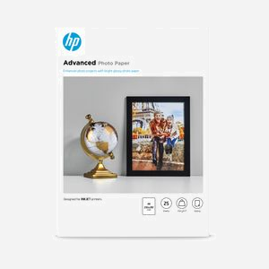 HP Papier Photo Advanced Glacé A4, 250 g/m², 210 x 297 mm, 25 feuilles, Finition Gloss, Q5456A - Usage Professionnel, Température 15-30°C