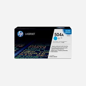 HP CE251A Cartouche Toner LaserJet 504A Cyan Original, Rendement Standard 7000 Pages, Compatible Imprimantes HP LaserJet, 1.2kg - Miniature 1