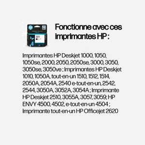 HP 301 Cartouche d'Encre Noire Authentique CH561EE : Jet d'encre, Pigment, 3ml, 170 pages, Standard, Compatibilité HP, 70% Recyclé - Miniature 2