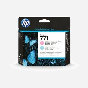 HP CE019A Tête d'impression Jet d'encre DesignJet 771 Magenta clair/Cyan clair, 2112 embouts, 28x143x132mm, 70g, pour DesignJet Z6200 - Miniature 1