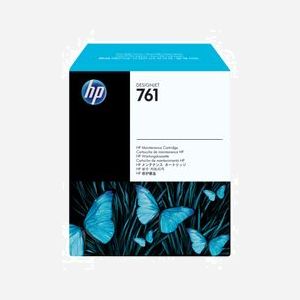 Cartouche de maintenance HP DesignJet 761 (CH649A) pour imprimante HP DesignJet T7100 - Dimensions 240x65x275mm, poids 880g, température d'opération 20-25°C.