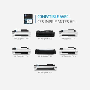 HP Cartouche d'encre noire DesignJet 711 (CZ129A), 38ml, Encre à Pigments, pour DesignJet T120/T520 ePrinter Series - Miniature 4