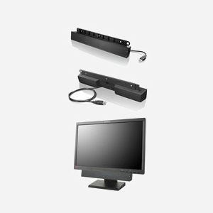 Lenovo Soundbar USB 2.0 Noir - Référence 0A36190 - 2.0 Canaux, 2.5W RMS, 70dB SNR, Connectivité Filaire, 280-20000Hz, PC - 66x41x345mm