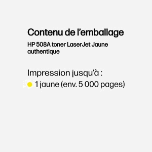 HP Toner LaserJet 508A Jaune (CF362A) - Cartouche Originale, Rendement Standard 5000 Pages, Impression Laser, 10-32.5°C, Japon - Miniature 3